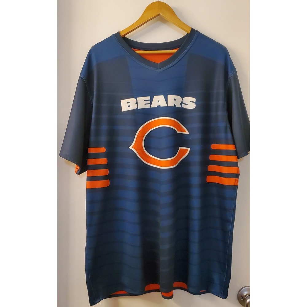 Chicago Bears Jersey Flag Football Reversible Orange Graphic Blue XL Crew 2023